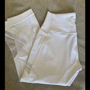 Lululemon cropped white leggings with mesh details. Worn once!!